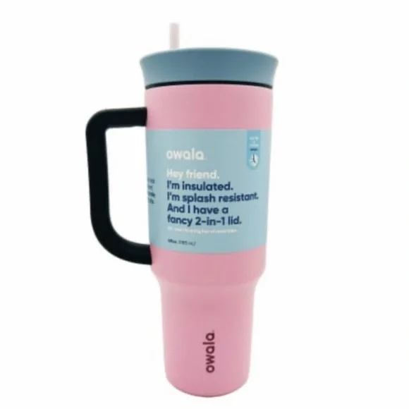 Owala 40 oz Stainless Steel Tumbler, color is Pink Skies - Picture 2 of 4